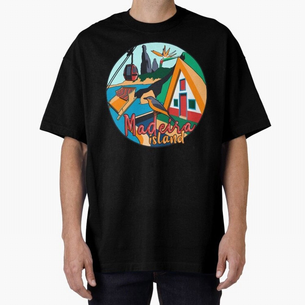 Madeira Island Oversized T-Shirt Show Championship Spirit for FIFA World Cup 2026 for Fans of Messi, CR7 and Mbappe and Brazil, Bringing Sports Nostalgia, International Competition, Famous Players and Unforgettable Victories; Perfect for Fans,