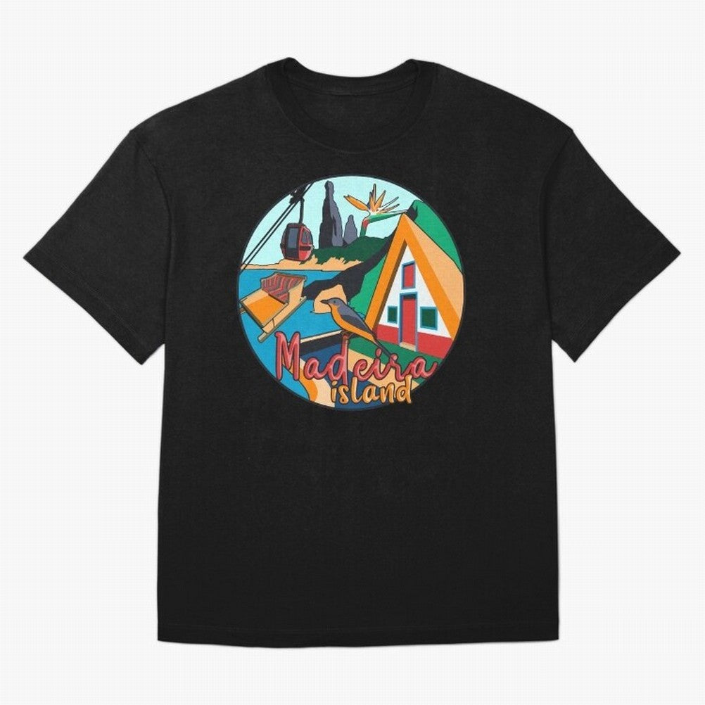 Madeira Island Oversized T-Shirt Show Championship Spirit for FIFA World Cup 2026 for Fans of Messi, CR7 and Mbappe and Brazil, Bringing Sports Nostalgia, International Competition, Famous Players and Unforgettable Victories; Perfect for Fans,