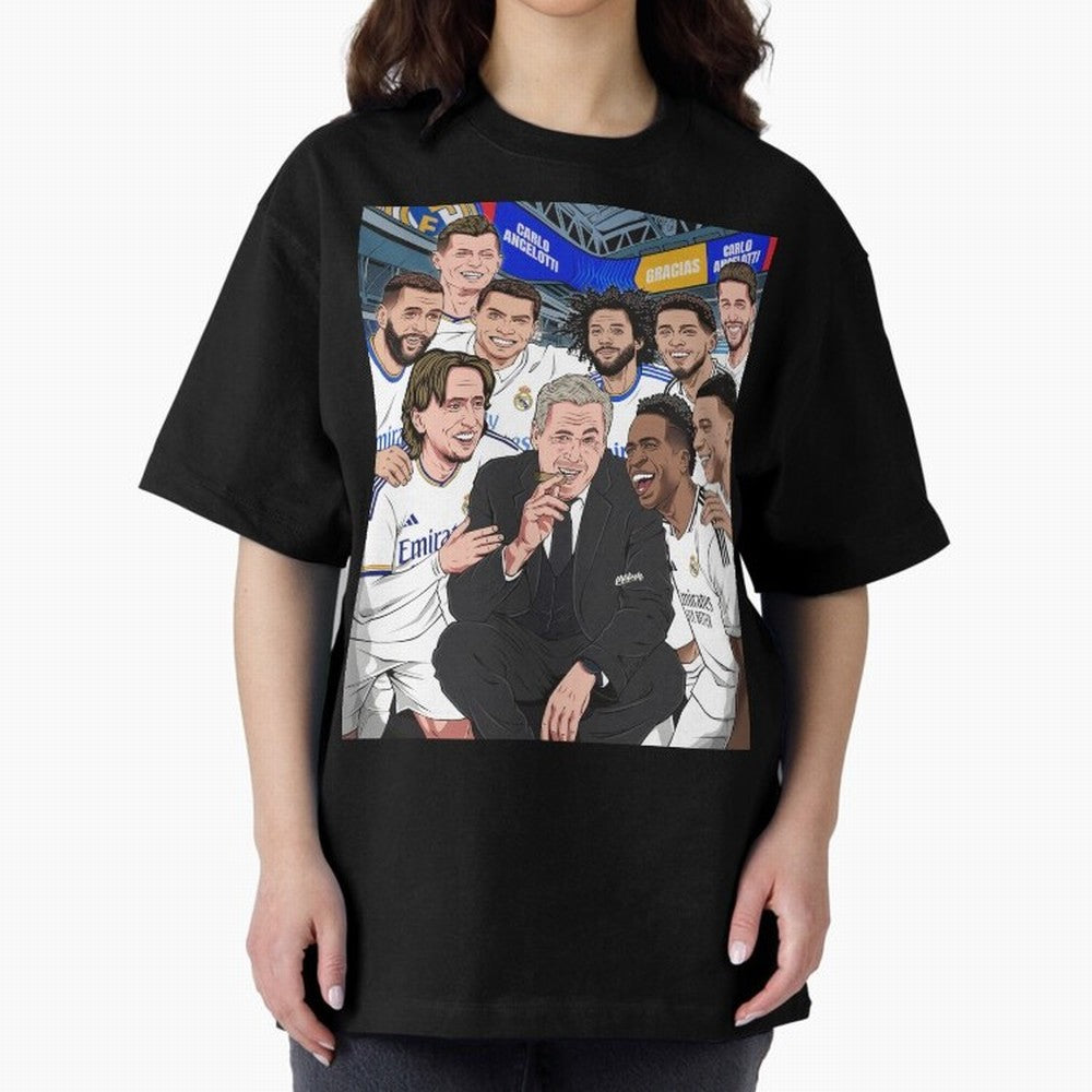 Carlo Ancelotti and Real Madrid Players Oversized T-Shirt Bring World Football Passion into the FIFA World Cup 2026 Journey through Neymar, Haaland and Cristiano Ronaldo Highlights, Germany Pride, Fan Favorite Moments, National Team Passion, Big