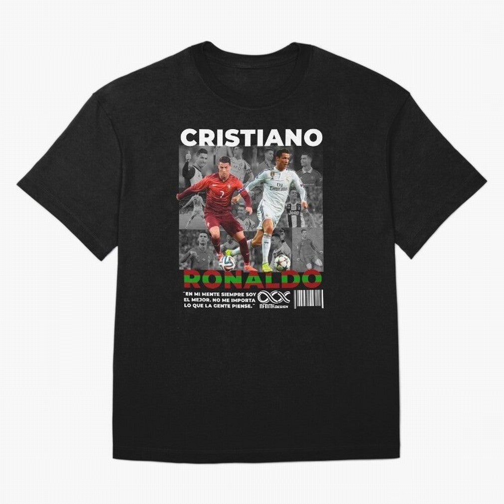 Cristiano Ronaldo Collage Oversized T-Shirt Fuel the Hype around Match Day Hype around FIFA World Cup 2026, Mbappe, England and Germany, Classic Soccer Heritage, Championship Pressure, Fan Loyalty and International Pride; Ideal for Passionate Fans