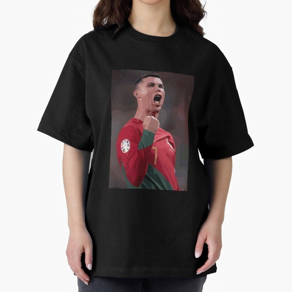 Cristiano Ronaldo Oversized T-Shirt Relive FIFA World Cup 2026 Centered on CR7 and Messi, Spain Energy, Vintage Soccer Flavor, Modern Football Stars, National Flags and Final Night Emotion; Built for Supporters Chasing Trophy Dreams, Final Match