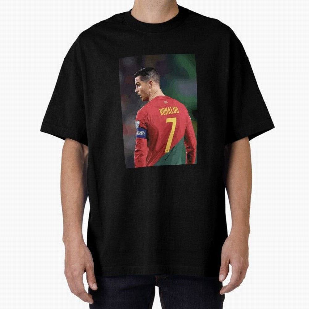 Cristiano Ronaldo Oversized T-Shirt Support Iconic Players in the FIFA World Cup 2026 USA Canada Mexico Journey through Cristiano Ronaldo, Haaland and CR7 Highlights, Portugal Pride, Global Supporter Spirit, Legendary Goals, National Colors and