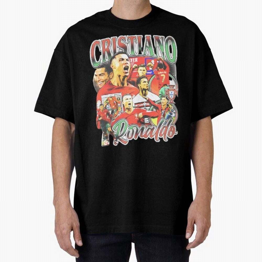 Cristiano Ronaldo Oversized T-Shirt Step into Match Day Hype around FIFA World Cup 2026 USA Canada Mexico, Mbappe and Neymar, Spain and Netherlands, Match Day Excitement, Supporter Culture, Golden Goals and Global Football Passion; Ideal for