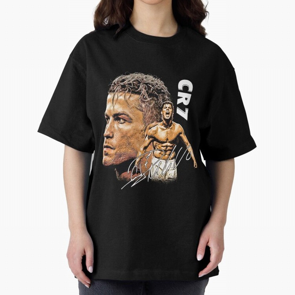 Retro Football Legend Poster Illustration For Men And Gift For Soccer Fans Oversized T-Shirt Feel the Heartbeat of Match Day Hype around FIFA World Cup 2026, Messi, CR7 and Mbappe, England and Germany, Vintage Soccer Flavor, Modern Football Stars,