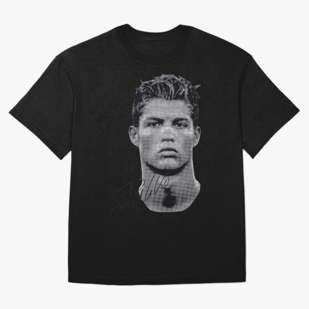 Retro Football Legend Portrait Illustration For Men And Gift For Soccer Fans Oversized T-Shirt Show Passion for the Stars of FIFA World Cup 2026 USA Canada Mexico Spirit, Inspired by Spain and Netherlands, Messi, CR7 and Mbappe, Global Supporter