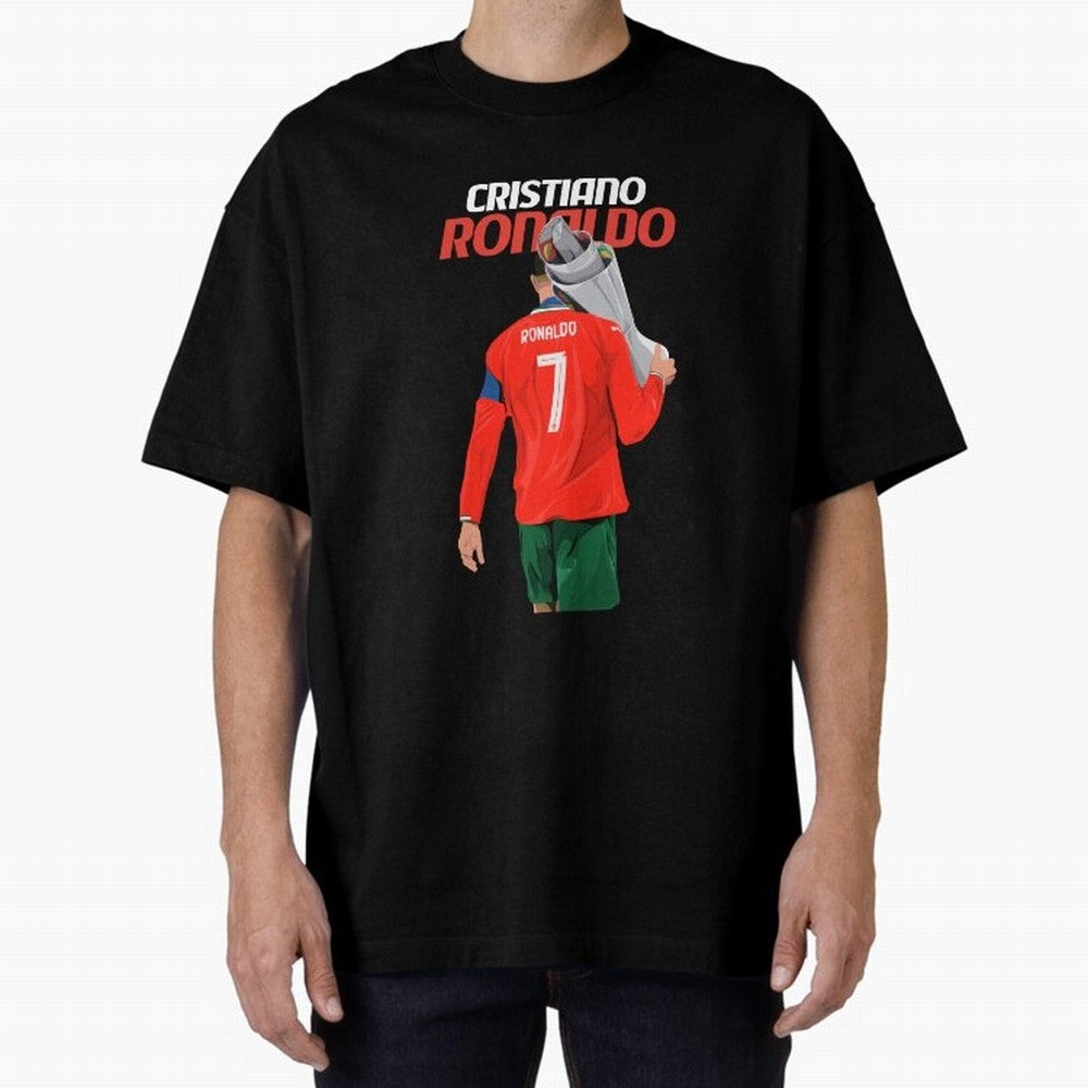 Cristiano Ronaldo Win Oversized T-Shirt Celebrate Football Heritage in Global Football Passion for FIFA World Cup 2026 USA Canada Mexico, Made for Messi, CR7 and Mbappe, Spain and Netherlands, Match Day Excitement, Supporter Culture, Golden Goals