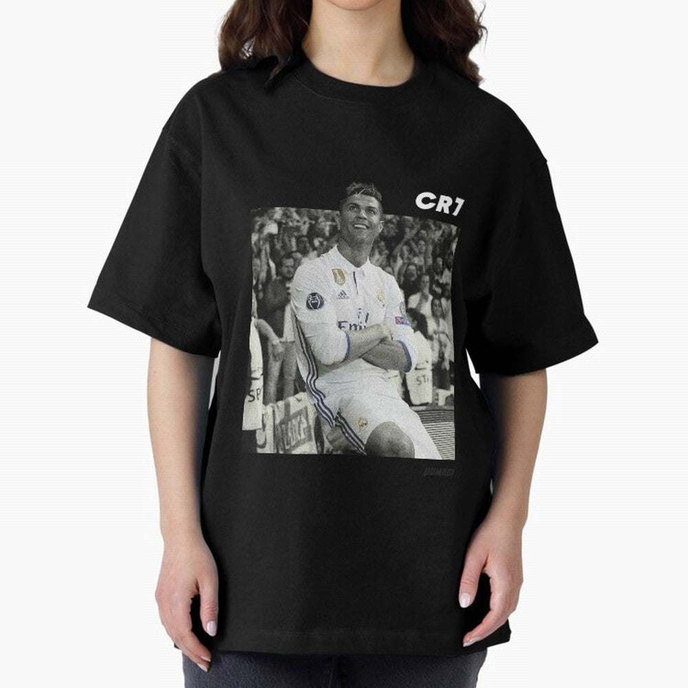 Cristiano Ronaldo | MR. CHAMPIONS LEAGUE Oversized T-Shirt Support Global Football Passion for FIFA World Cup 2026, Highlighting CR7, Argentina, France and Brazil, Champion Mindset, Group Stage Buzz, Knockout Tension and Passionate Fan Culture;