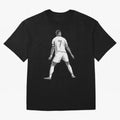 Cristiano Ronaldo Black and White Version Oversized T-Shirt Celebrate Fan Favorites in Global Football Passion for FIFA World Cup 2026 Group Stage, Inspired by Haaland and Mbappe, Portugal, Spain and Germany, Goal Celebration Energy, Supporter
