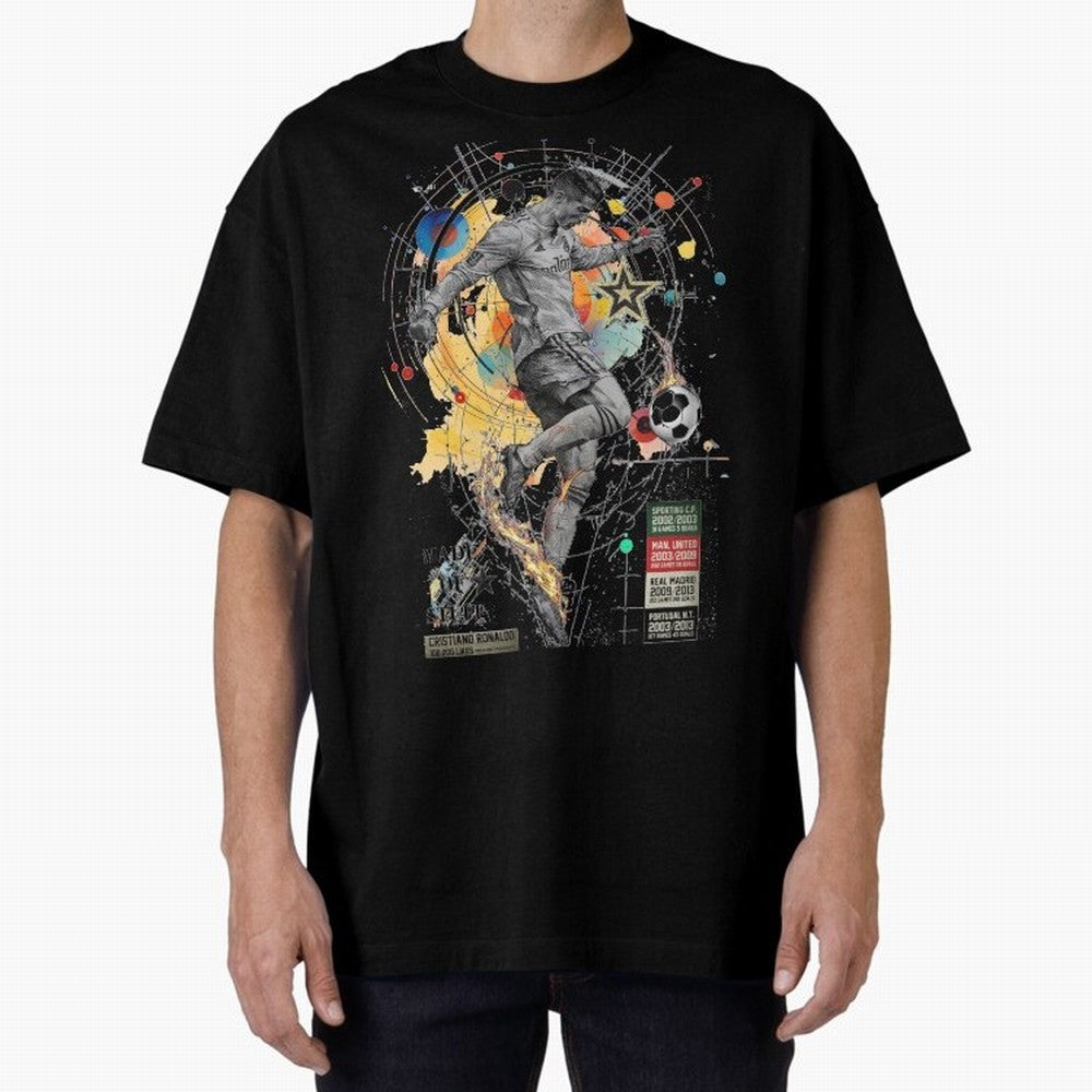 Cristiano Ronaldo Football Playmaker Oversized T-Shirt Live the Energy of Match Day Hype around FIFA World Cup 2026, Messi and Cristiano Ronaldo, Germany, Fan Favorite Moments, National Team Passion, Big Match Drama and Soccer History; Ideal for