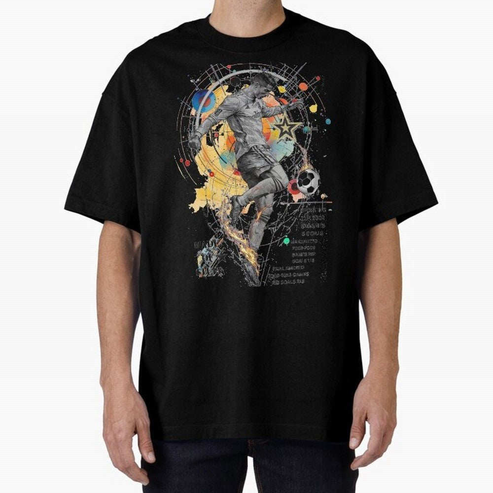 Cristiano Ronaldo Football Playmaker Oversized T-Shirt Fuel the Hype around FIFA World Cup 2026 USA Canada Mexico for Fans of Messi and Cristiano Ronaldo and Netherlands, Bringing Football Passion, Legendary Performances, Festival Vibes and