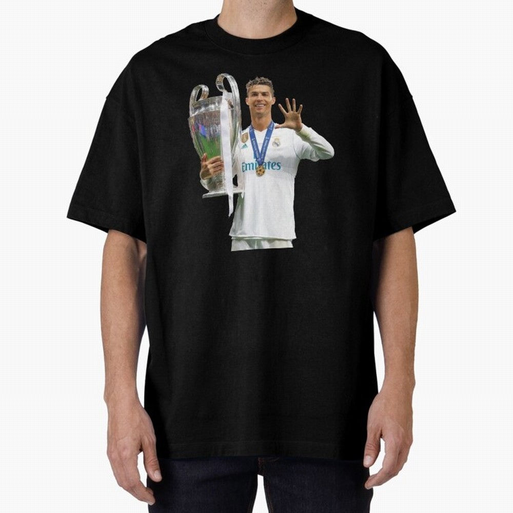 Cristiano Ronaldo with the cup Oversized T-Shirt Celebrate Rivalries and Pride in FIFA World Cup 2026 Group Stage Driven by Cristiano Ronaldo, Haaland and CR7, Brazil, Portugal and Argentina Energy, Global Supporter Spirit, Legendary Goals,