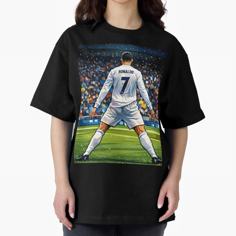 CR7 Oversized T-Shirt Discover Global Football Passion for FIFA World Cup 2026, Built around Cristiano Ronaldo, Haaland and CR7, Argentina, France and Brazil, Worldwide Fan Energy, Dramatic Goals, Stadium Lights and Championship Celebrations;