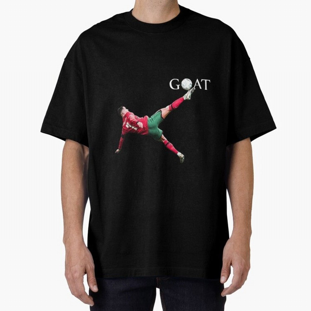 GOAT in Motion: Ronaldo's Iconic Bicycle Kick Oversized T-Shirt Celebrate the Biggest Stage of the FIFA World Cup 2026 Journey through Mbappe and Neymar Highlights, Germany Pride, Goal Celebration Energy, Supporter Heritage, Football Icons and