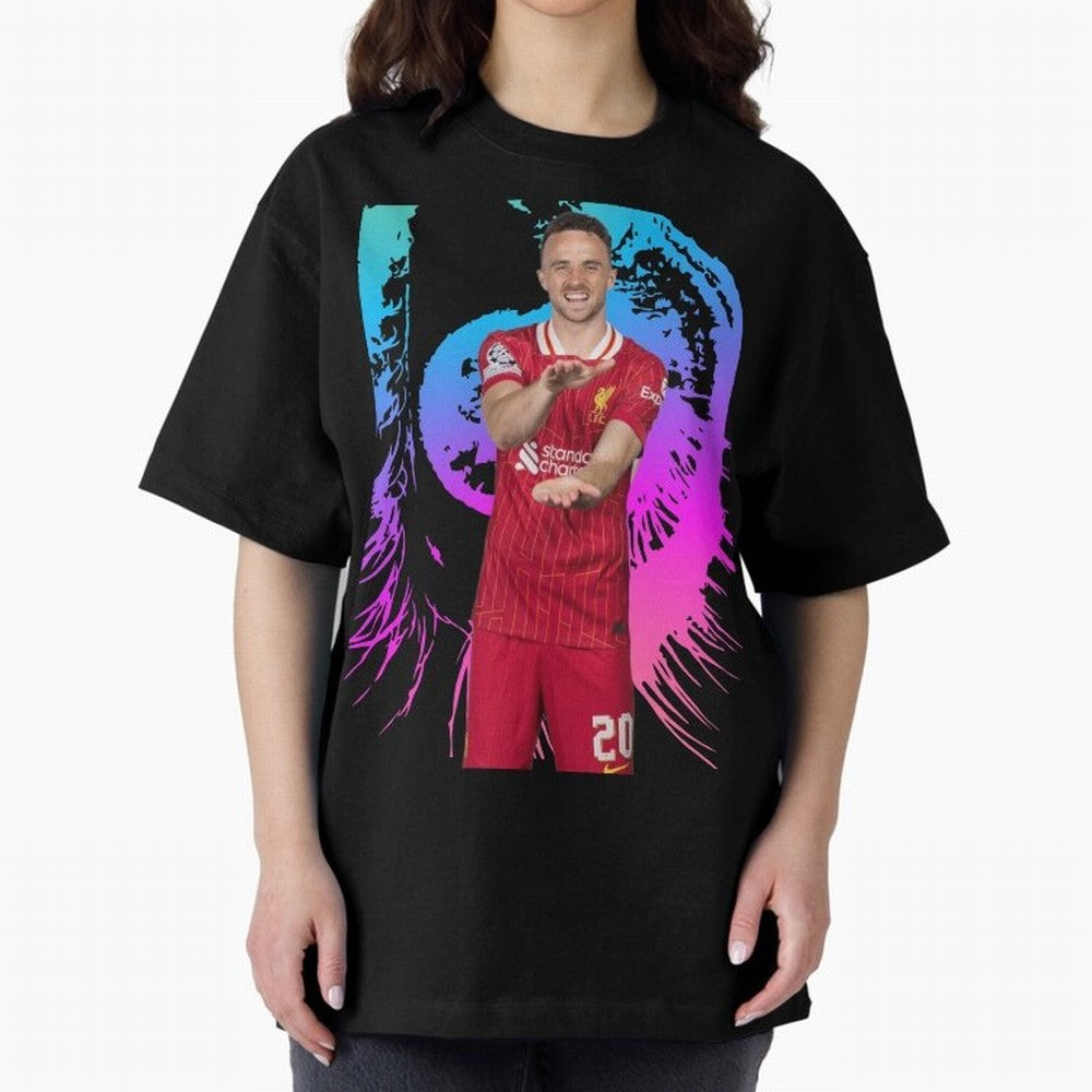 Diogo Jota Oversized T-Shirt Celebrate the Stars of Match Day Hype around FIFA World Cup 2026 USA Canada Mexico, Mbappe, Netherlands, Classic Soccer Heritage, Championship Pressure, Fan Loyalty and International Pride; Perfect for Supporters Who