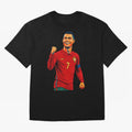 Cristiano Ronaldo Goal Pop Art Oversized T-Shirt Celebrate FIFA World Cup 2026 Group Stage Made for CR7 and Messi, Brazil, Portugal and Argentina Energy, Goal Celebration Energy, Supporter Heritage, Football Icons and Worldwide Tournament Joy;