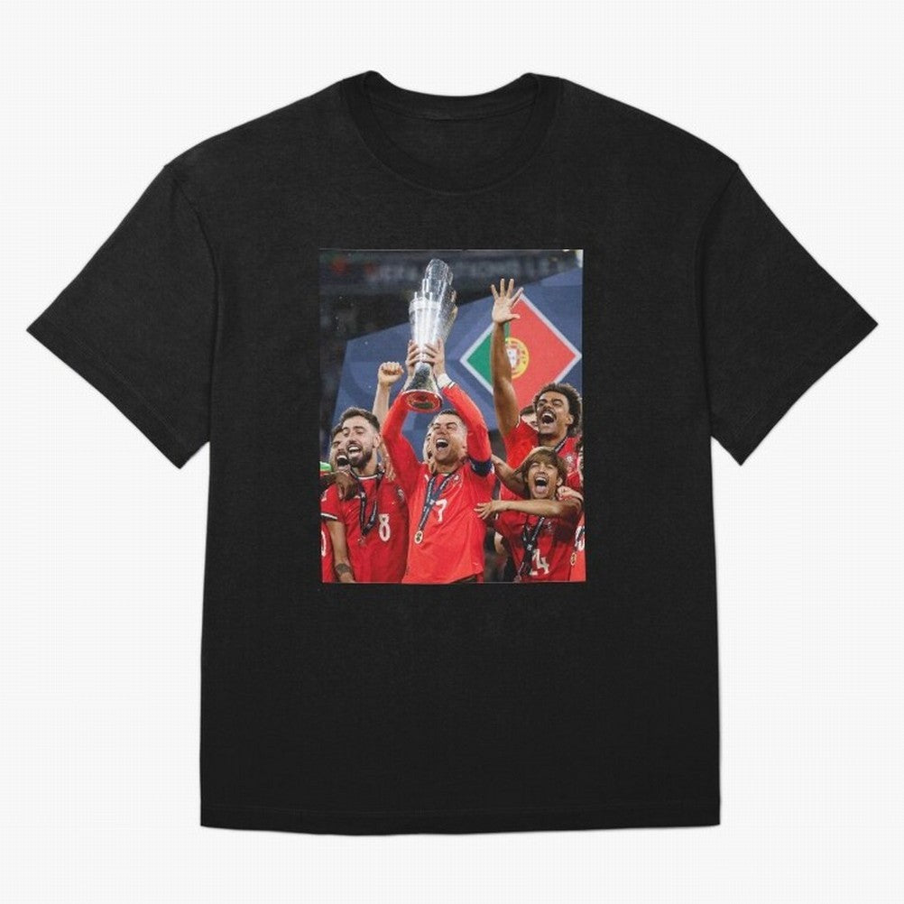 Portugal Football Team | 2025 Champions | Illustration Drawing Oversized T-Shirt Refresh FIFA World Cup 2026 USA Canada Mexico for Fans of Cristiano Ronaldo and France, Bringing Worldwide Fan Energy, Dramatic Goals, Stadium Lights and Championship
