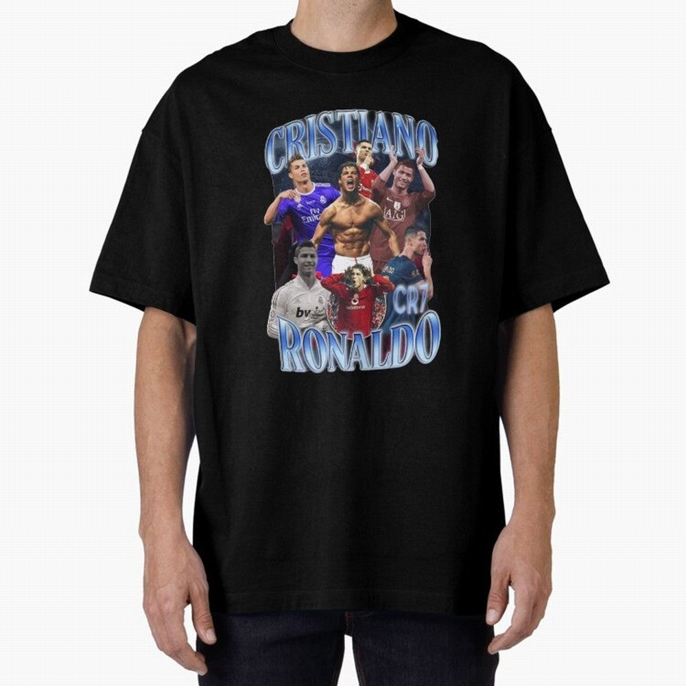 Cristiano Ronaldo GOAT Oversized T-Shirt Show Your Love for FIFA World Cup 2026 USA Canada Mexico for Fans of Messi and Cristiano Ronaldo and England, Bringing Soccer Culture, Superstar Moments, National Team Dreams and Competitive Fire; Built for