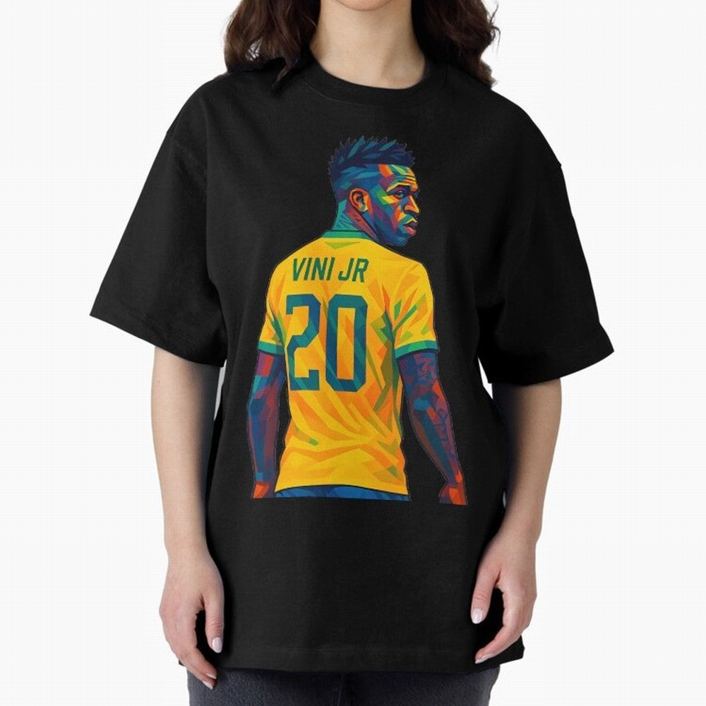 Vini Jr. Oversized T-Shirt Stand with FIFA World Cup 2026 with Messi, CR7 and Mbappe, England, France and Netherlands Energy, Classic Soccer Heritage, Championship Pressure, Fan Loyalty and International Pride; Perfect for Supporters Who Want Bold