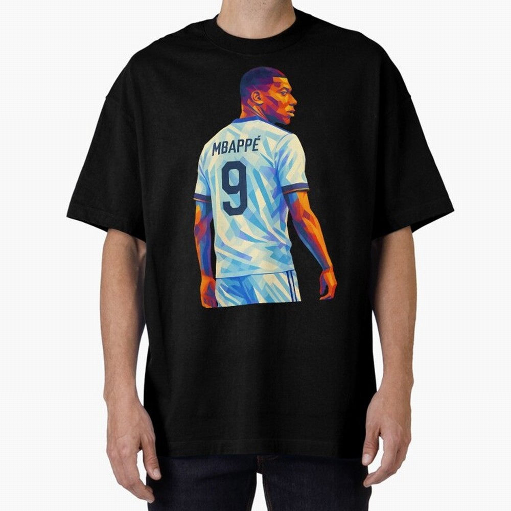 Kyliam Mbappe Oversized T-Shirt Celebrate the Road through FIFA World Cup 2026 with Haaland and Mbappe, Argentina, France and Brazil Energy, Vintage Soccer Flavor, Modern Football Stars, National Flags and Final Night Emotion; Perfect for