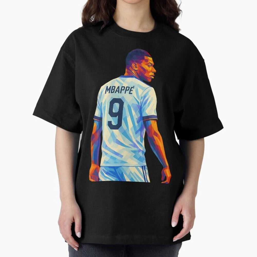 Kyliam Mbappe Oversized T-Shirt Celebrate the Road through FIFA World Cup 2026 with Haaland and Mbappe, Argentina, France and Brazil Energy, Vintage Soccer Flavor, Modern Football Stars, National Flags and Final Night Emotion; Perfect for