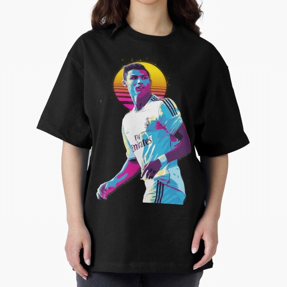 Christiano Ronaldo retro 2 Oversized T-Shirt Celebrate National Team Dreams in FIFA World Cup 2026 Group Stage with Messi, Brazil, Portugal and Argentina Energy, Goal Celebration Energy, Supporter Heritage, Football Icons and Worldwide Tournament