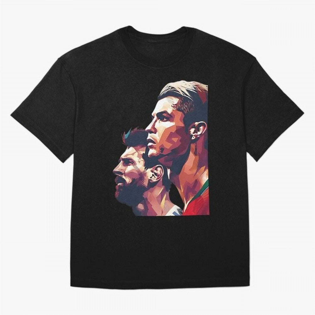 ronaldo and messi - Goat Oversized T-Shirt Celebrate Supporters United by Global Football Passion for FIFA World Cup 2026, Inspired by Neymar, Haaland and Cristiano Ronaldo, England, France and Netherlands, Football Festival Excitement, Trophy
