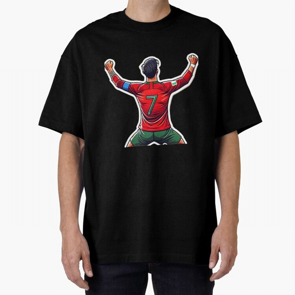 Ronaldo 7 Oversized T-Shirt Capture the FIFA World Cup 2026 Group Stage Journey through Messi Highlights, Spain and Netherlands Pride, Sports Nostalgia, International Competition, Famous Players and Unforgettable Victories; Great for Supporters Who