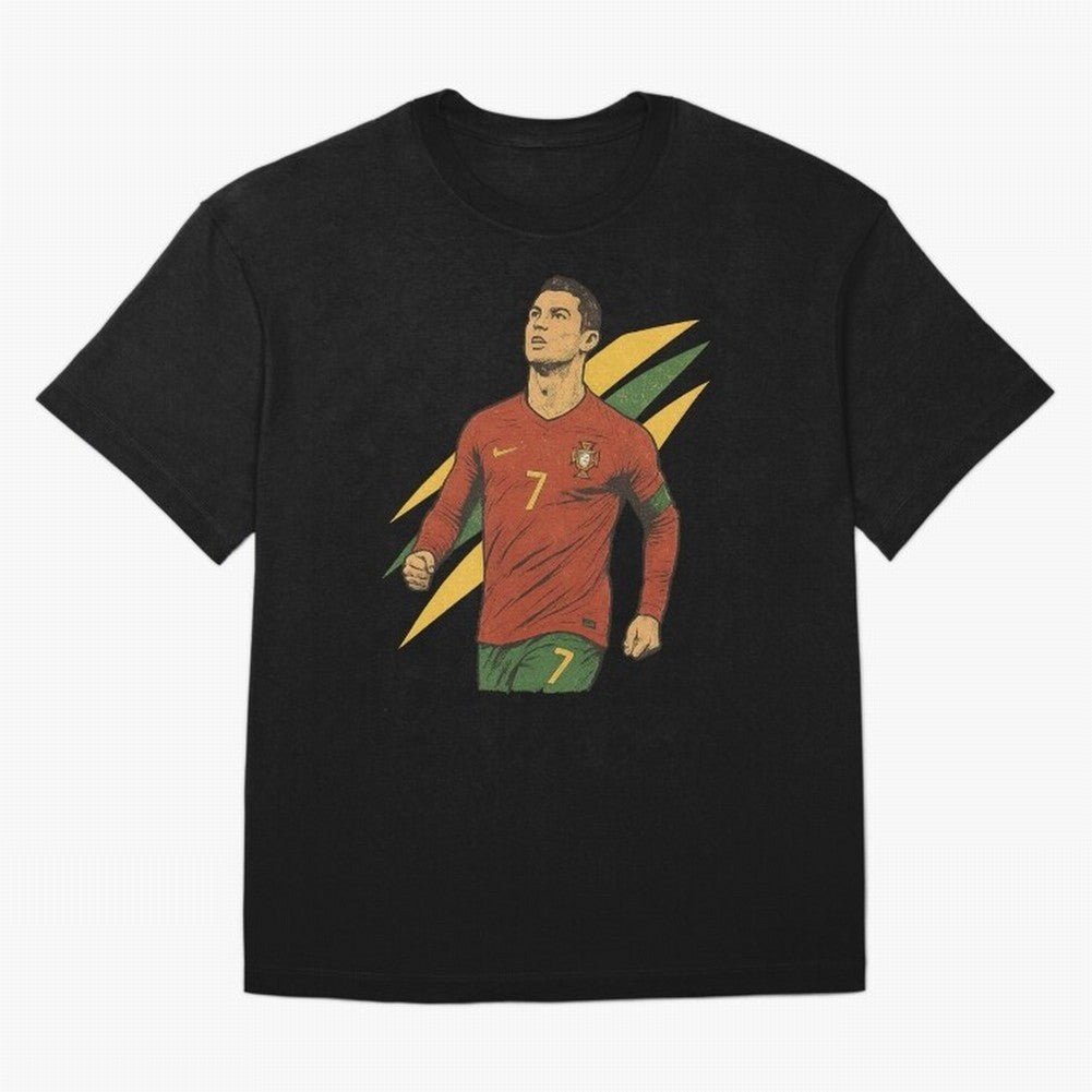 Cristiano Ronaldo Retro Portugal Football Art ¨C Vintage Supporter Design Oversized T-Shirt Live for the Drama of Match Day Hype around FIFA World Cup 2026, Messi, Neymar and Mbappe, Brazil, Worldwide Fan Energy, Dramatic Goals, Stadium Lights and