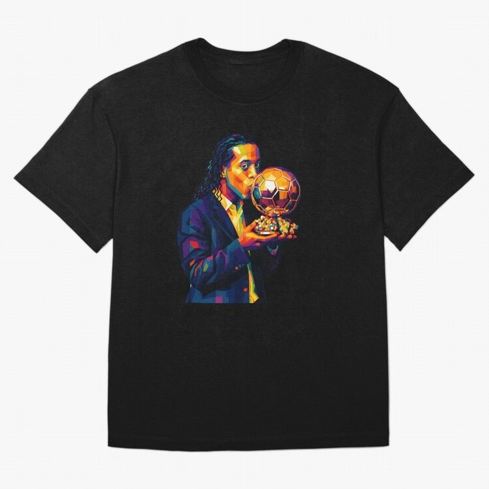 Ronaldinho Wpap Art Oversized T-Shirt Cheer for Global Football Passion for FIFA World Cup 2026, Connected to Mbappe and Neymar, Brazil, Portugal and Argentina, Vintage Soccer Flavor, Modern Football Stars, National Flags and Final Night Emotion;