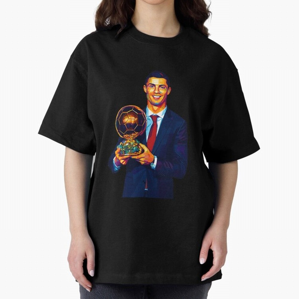 Cristiano Ronaldo Wpap Art Oversized T-Shirt Support Iconic Players in Match Day Hype around FIFA World Cup 2026, Neymar, Argentina, Worldwide Fan Energy, Dramatic Goals, Stadium Lights and Championship Celebrations; Ideal for Passionate Fans Who