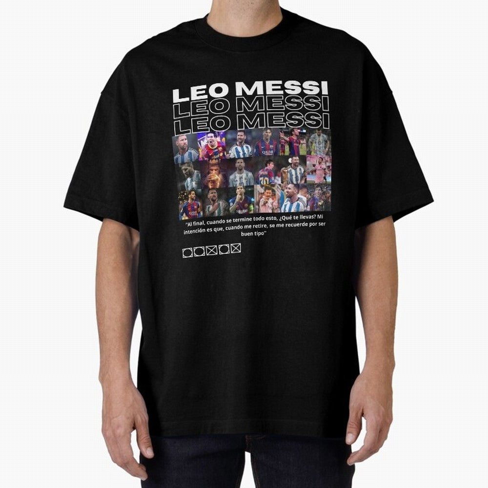 Leo Messi design Oversized T-Shirt Celebrate the Biggest Stage of FIFA World Cup 2026 Capturing Cristiano Ronaldo, Portugal, Spain and Germany Energy, Retro Football Energy, Iconic Rivalries, Trophy Chase Drama and Stadium Atmosphere; Built for