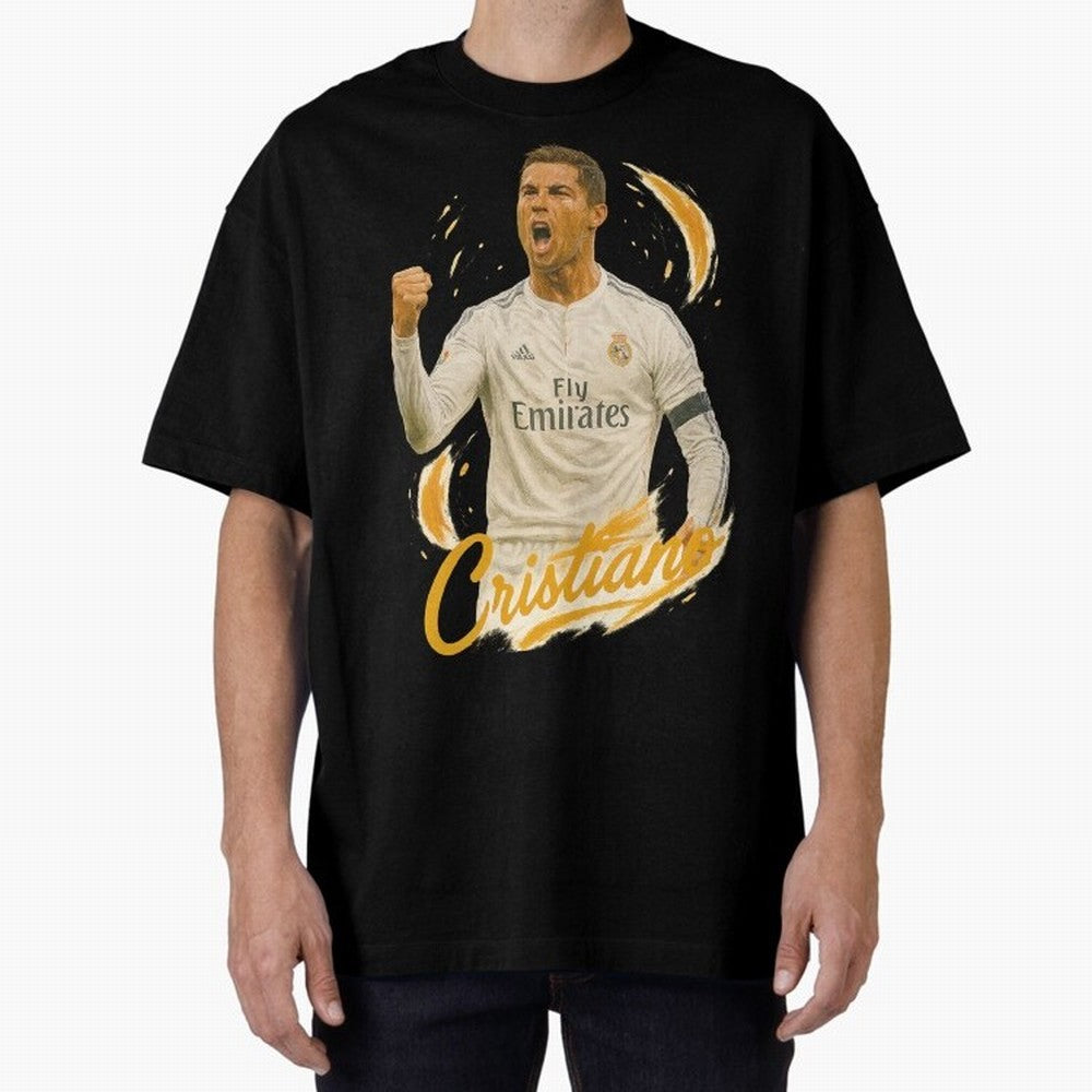 Cristiano Ronaldo Madrid Art - Iconic Soccer Legend Tribute Oversized T-Shirt Follow FIFA World Cup 2026 with Messi, Brazil Energy, Champion Mindset, Group Stage Buzz, Knockout Tension and Passionate Fan Culture; Built for Supporters Chasing Trophy