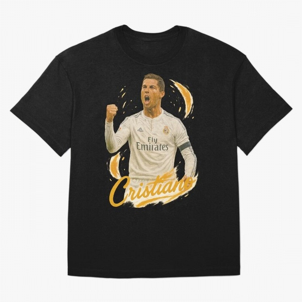 Cristiano Ronaldo Madrid Art - Iconic Soccer Legend Tribute Oversized T-Shirt Follow FIFA World Cup 2026 with Messi, Brazil Energy, Champion Mindset, Group Stage Buzz, Knockout Tension and Passionate Fan Culture; Built for Supporters Chasing Trophy