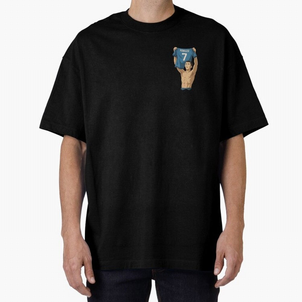 Cristiano Ronaldo ¨C Bicycle Kick vs Juventus | UCL 2018 | Ghibli Style | Number 7 Oversized T-Shirt Make Memories around FIFA World Cup 2026 for Fans of Haaland and France and Portugal, Bringing Tournament Hype, Historic Matchups, Family Viewing