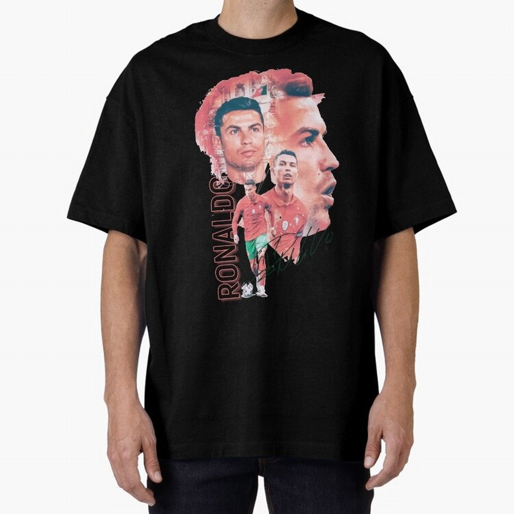 Cristiano Ronaldo Design Oversized T-Shirt Honor the Beautiful Game during the FIFA World Cup 2026 Group Stage Journey through Neymar, Haaland and Cristiano Ronaldo Highlights, Argentina and Brazil Pride, Stadium Memories, Football Loyalty,