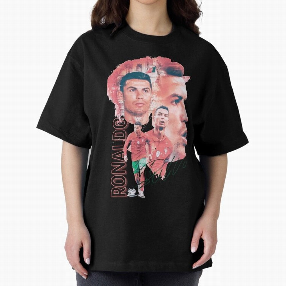 Cristiano Ronaldo Design Oversized T-Shirt Honor the Beautiful Game during the FIFA World Cup 2026 Group Stage Journey through Neymar, Haaland and Cristiano Ronaldo Highlights, Argentina and Brazil Pride, Stadium Memories, Football Loyalty,
