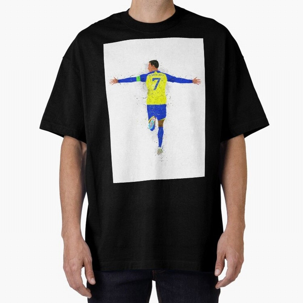 Cristiano Ronaldo Al Nassr Football Oversized T-Shirt Honor the Beautiful Game during FIFA World Cup 2026 Group Stage Spirit, Inspired by Netherlands, CR7 and Messi, Football Festival Excitement, Trophy Ambitions, Country Rivalries and Star Player