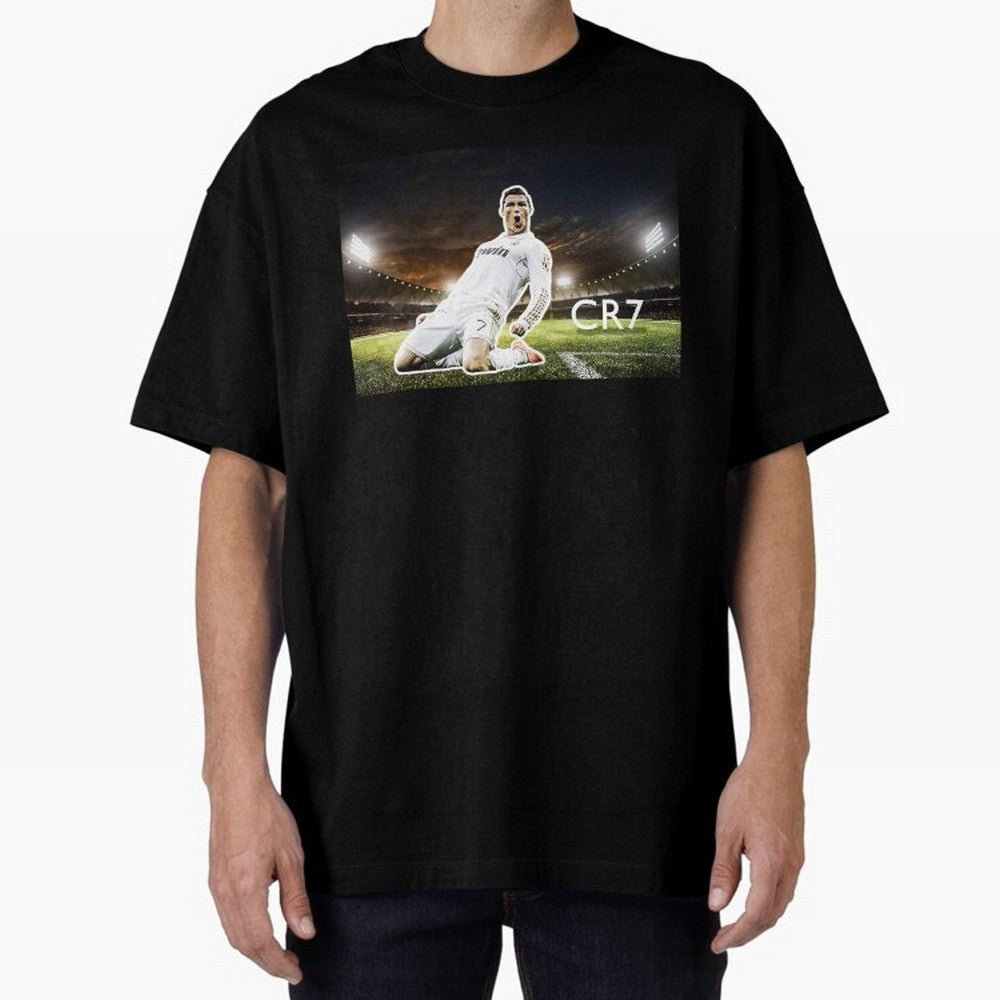 Cristiano Ronaldo Celebration Scene Oversized T-Shirt Celebrate the Next Chapter of FIFA World Cup 2026 USA Canada Mexico with Neymar, France and Portugal Energy, Champion Mindset, Group Stage Buzz, Knockout Tension and Passionate Fan Culture; Made