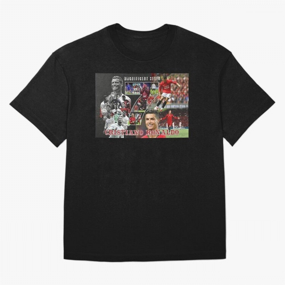 Cristiano Ronaldo - Magnificent 7 Poster Oversized T-Shirt Back Your Heroes with FIFA World Cup 2026 Group Stage for Fans of Cristiano Ronaldo and Germany, Bringing Sports Nostalgia, International Competition, Famous Players and Unforgettable
