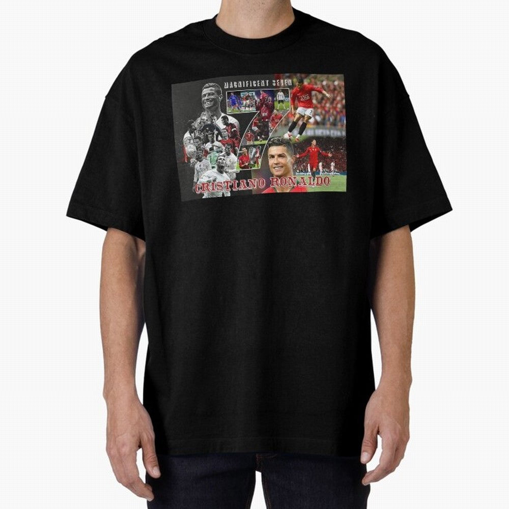 Cristiano Ronaldo - Magnificent 7 Poster Oversized T-Shirt Back Your Heroes with FIFA World Cup 2026 Group Stage for Fans of Cristiano Ronaldo and Germany, Bringing Sports Nostalgia, International Competition, Famous Players and Unforgettable