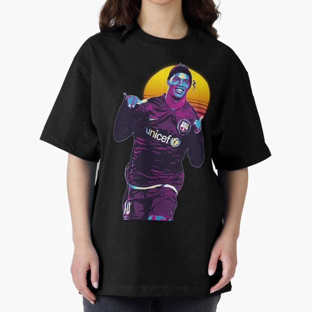 ronaldinho retro Oversized T-Shirt Bring Legendary Rivalry Energy to FIFA World Cup 2026 for Fans of CR7 and Netherlands, Bringing Football Passion, Legendary Performances, Festival Vibes and Supporter Community; Ideal for Football Dads, Football