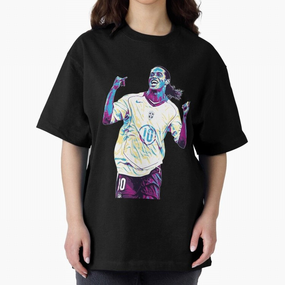Ronaldinho brazil team Oversized T-Shirt Honor Champions and Dreams in the FIFA World Cup 2026 USA Canada Mexico Journey through Cristiano Ronaldo Highlights, Netherlands Pride, Stadium Memories, Football Loyalty, International Chants and