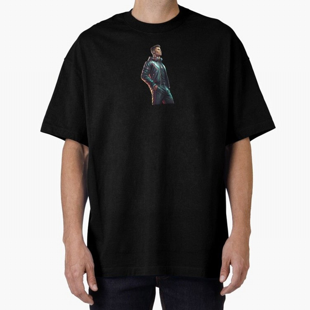 Cristiano Ronaldo Dj Oversized T-Shirt Step into FIFA World Cup 2026 USA Canada Mexico Driven by CR7 and Messi, Argentina and Brazil Energy, Worldwide Fan Energy, Dramatic Goals, Stadium Lights and Championship Celebrations; Perfect for Supporters