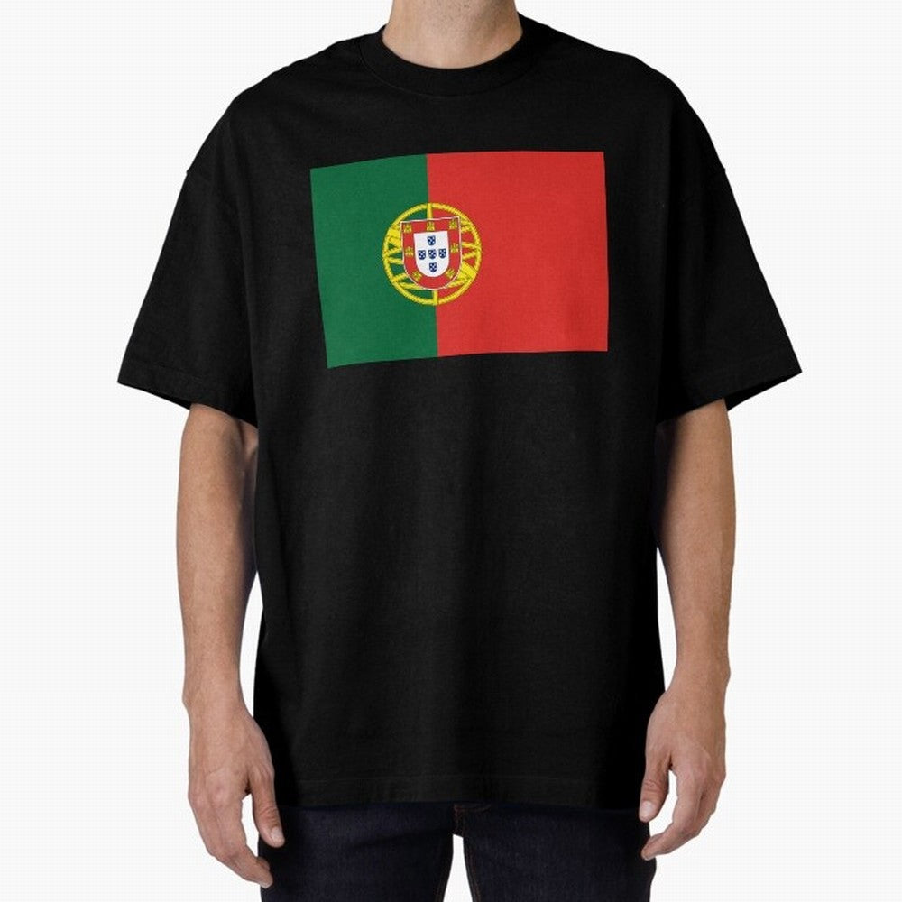 Portugal Flag Oversized T-Shirt Show Your Stadium Side during Match Day Hype around FIFA World Cup 2026 USA Canada Mexico, Messi and Cristiano Ronaldo, Brazil, Football Festival Excitement, Trophy Ambitions, Country Rivalries and Star Player Buzz;