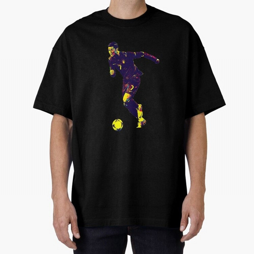 Cristiano Ronaldo Oversized T-Shirt Represent FIFA World Cup 2026 Connected to Mbappe and Neymar, Argentina, France and Brazil Energy, Vintage Soccer Flavor, Modern Football Stars, National Flags and Final Night Emotion; Made for Collectors Who