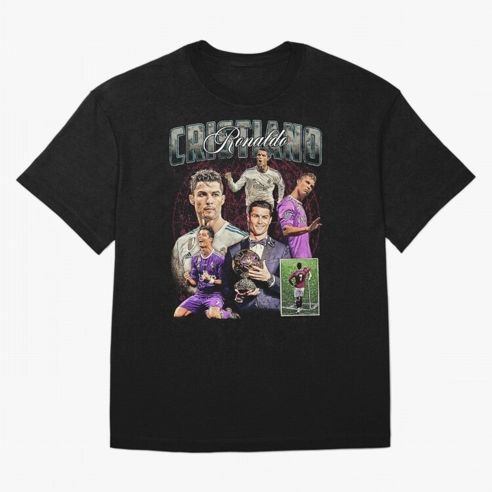 Cristiano Ronaldo Bootleg design Oversized T-Shirt Bring Stadium Energy to the FIFA World Cup 2026 Group Stage Journey through Messi and Cristiano Ronaldo Highlights, Portugal Pride, Global Supporter Spirit, Legendary Goals, National Colors and