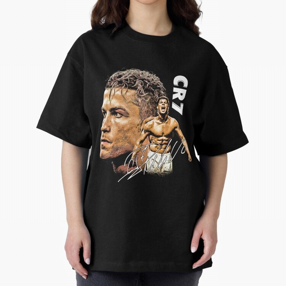 Cristiano Ronaldo Football Legend T-Shirt Oversized T-Shirt Follow the Road to the FIFA World Cup 2026 USA Canada Mexico Journey through Cristiano Ronaldo, Haaland and CR7 Highlights, Argentina, France and Brazil Pride, Football Festival