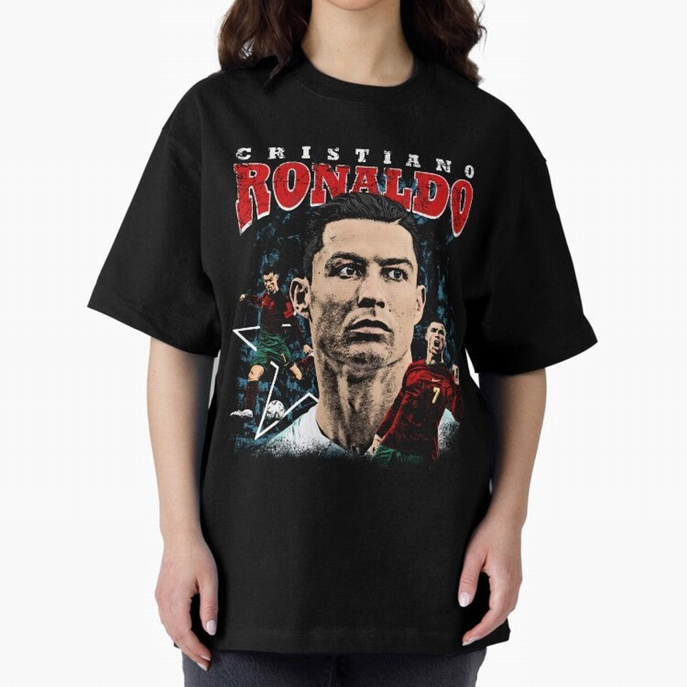 Cristiano Ronaldo CR7 Iconic T-Shirt Oversized T-Shirt Show Your Stadium Side during Match Day Hype around FIFA World Cup 2026 USA Canada Mexico, Mbappe, Germany, Goal Celebration Energy, Supporter Heritage, Football Icons and Worldwide Tournament