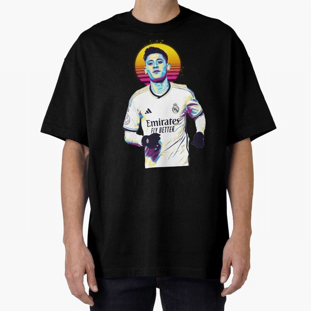 Arda Guler retro 80s Oversized T-Shirt Celebrate Every Goal in FIFA World Cup 2026 USA Canada Mexico with Mbappe and Neymar, Portugal, Spain and Germany Energy, Sports Nostalgia, International Competition, Famous Players and Unforgettable