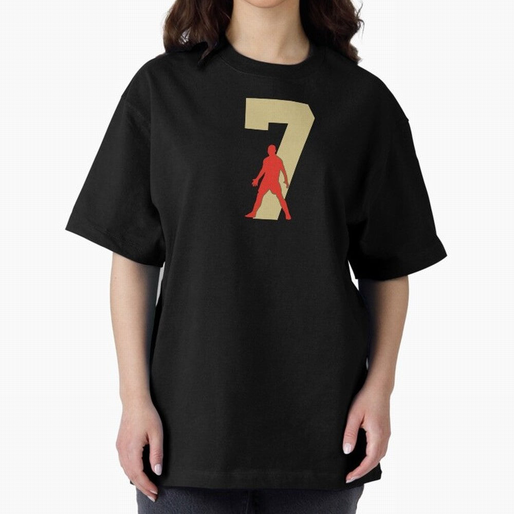 Ronaldo 7 Soccer Icon Oversized T-Shirt Make Memories around Match Day Hype around FIFA World Cup 2026 Group Stage, Neymar, Haaland and Cristiano Ronaldo, England, France and Netherlands, Supporter Pride, Iconic Celebrations, Legendary Names and